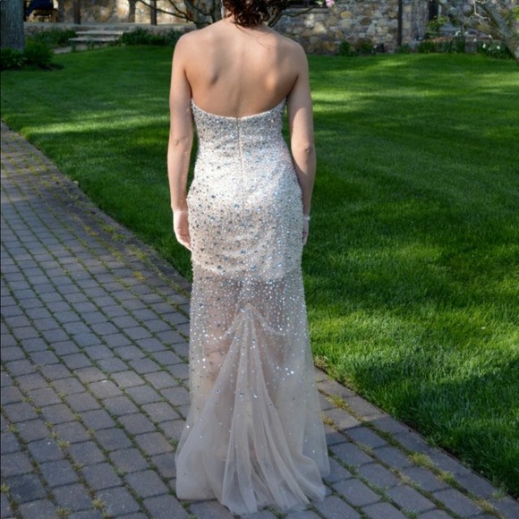 Gold beaded prom dress - Picture 2 of 3